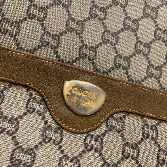 Gucci Brown GG Plus Tote w/ Pouch Sku#83976 - Picture 7 of 16